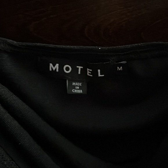MOTEL ROCKS - black, strapless, bedazzled top - adjustable ruching on side - M - Picture 4 of 4